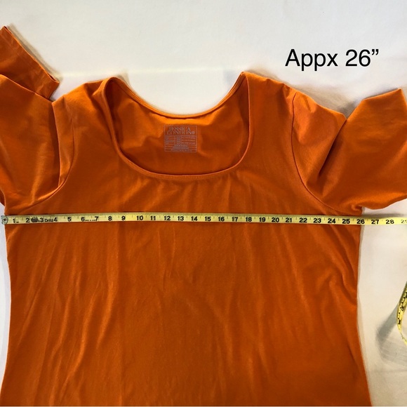 JESSICA LONDON Scoop Neck Pullover Top 3/4 Sleeves Orange (22/24) - Picture 5 of 14